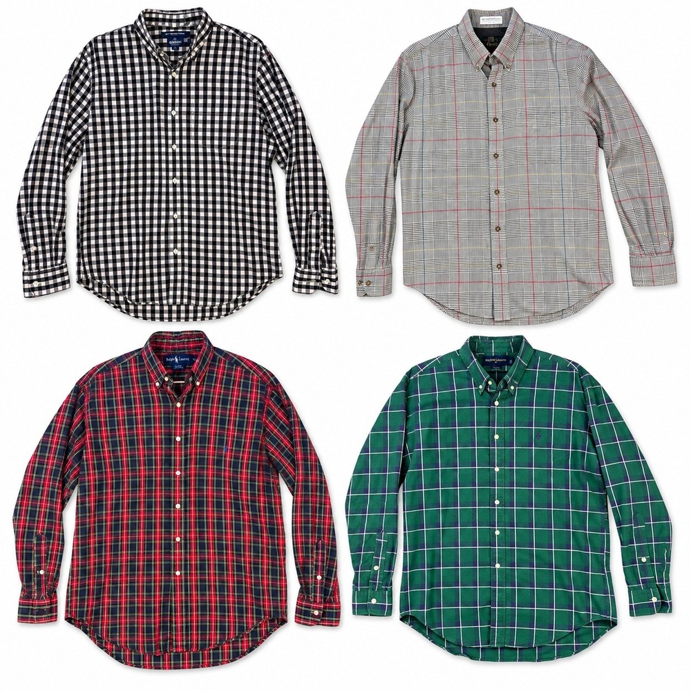 Mixed Brands Lot of 4 Men's L Button-Down Shirts Old Navy Orvis Long Sleeve